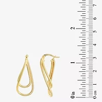 Womens 14K Gold 28mm Oval Hoop Earrings