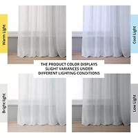 Exclusive Fabrics & Furnishing Solid Faux Linen Rod Pocket Sheer Single Curtain Panel