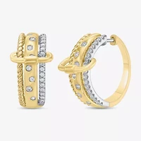 Limited Quantities! (I / Si2) Womens 1/2 CT. T.W. Lab Grown White Diamond 10K Gold Over Silver Sterling Silver 20mm Hoop Earrings