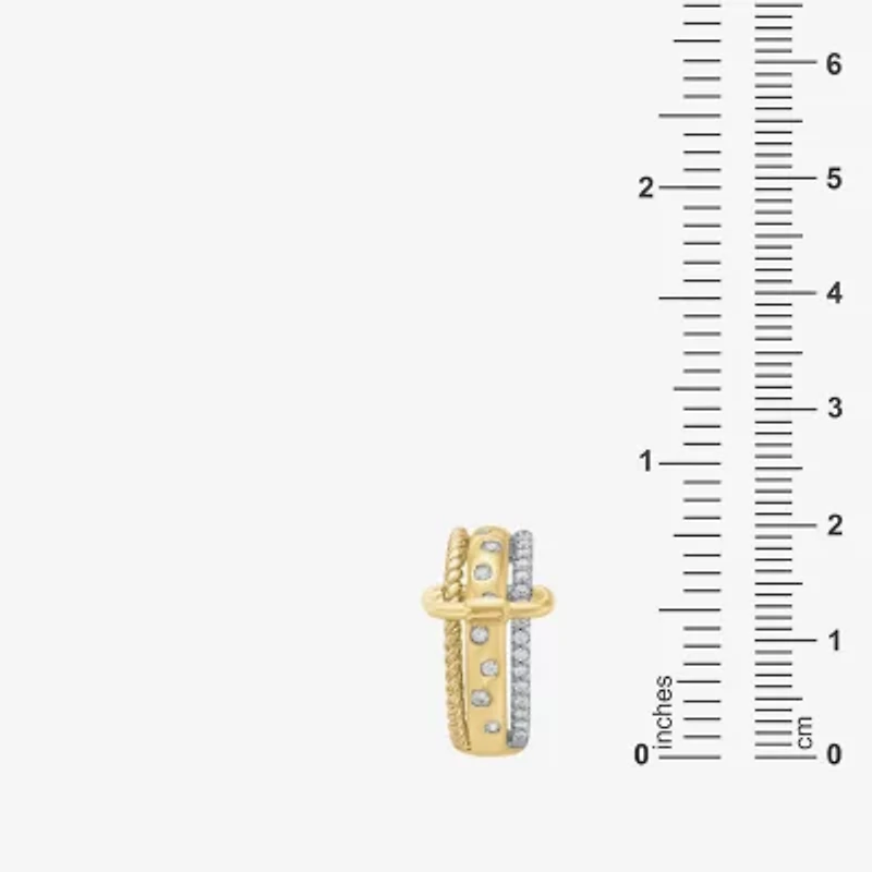 Limited Quantities! (I / Si2) Womens 1/2 CT. T.W. Lab Grown White Diamond 10K Gold Over Silver Sterling Silver 20mm Hoop Earrings