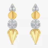 Limited Quantities! (I / Si2) Womens 1/2 CT. T.W. Lab Grown White Diamond 10K Gold Over Silver Sterling Silver 24.5mm Hoop Earrings