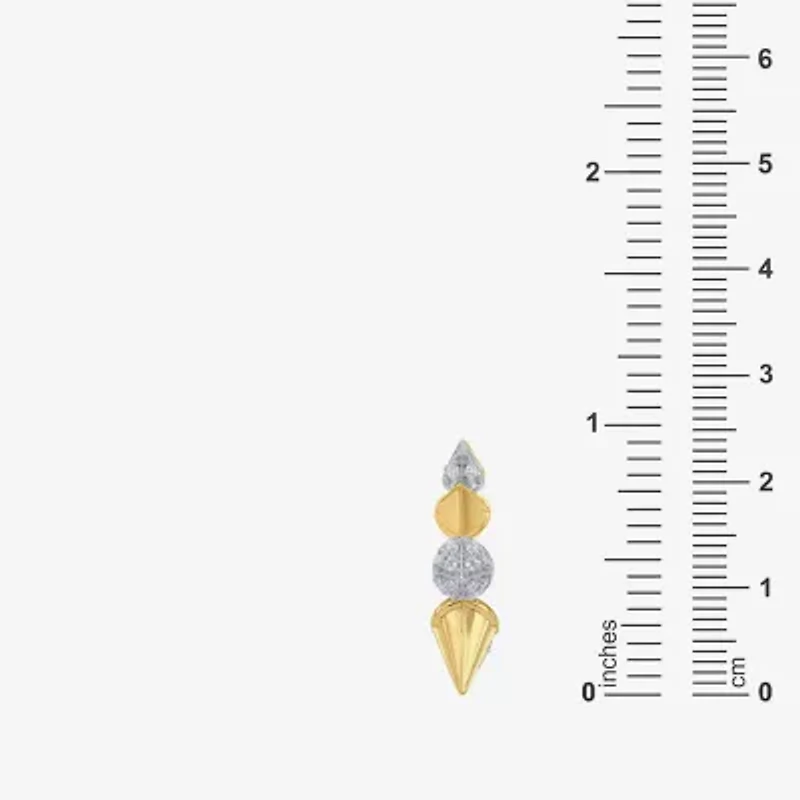 Limited Quantities! (I / Si2) Womens 1/2 CT. T.W. Lab Grown White Diamond 10K Gold Over Silver Sterling Silver 24.5mm Hoop Earrings