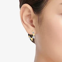 Limited Quantities! (I / Si2) Womens 1/2 CT. T.W. Lab Grown White Diamond 10K Gold Over Silver Sterling Silver 24.5mm Hoop Earrings