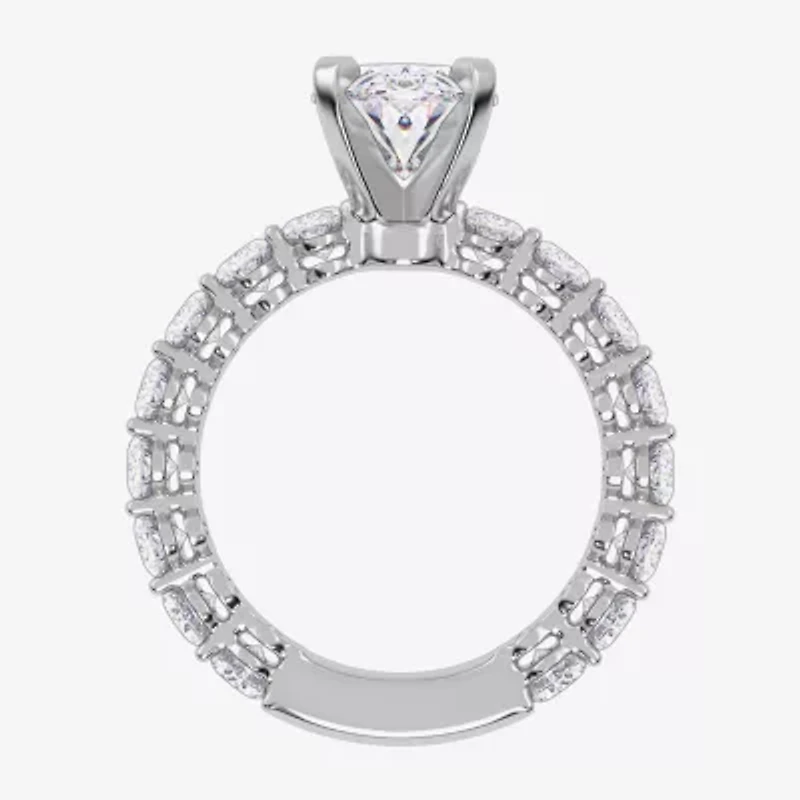 Signature By Modern Bride (G / Vs2-Si1) Womens 5 CT. T.W. Lab Grown White Diamond 14K Gold Oval Side Stone Engagement Ring