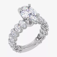 Signature By Modern Bride (G / Vs2-Si1) Womens 5 CT. T.W. Lab Grown White Diamond 14K Gold Oval Side Stone Engagement Ring