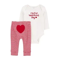Carter's First Valentines Day Baby Unisex 2-pc. Pant Set