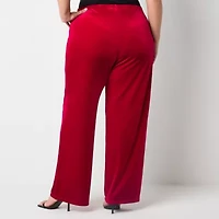 Premier Amour Velvet Womens Wide Leg Plus Pull-On Pant