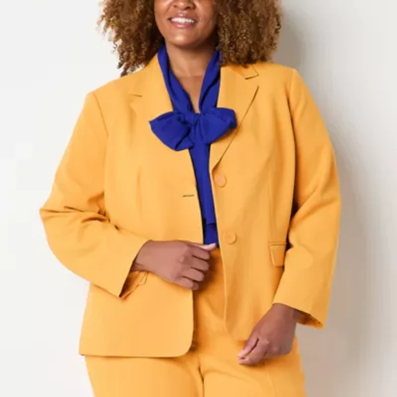 Black Label by Evan-Picone Womens Plus Classic Fit Suit Jacket
