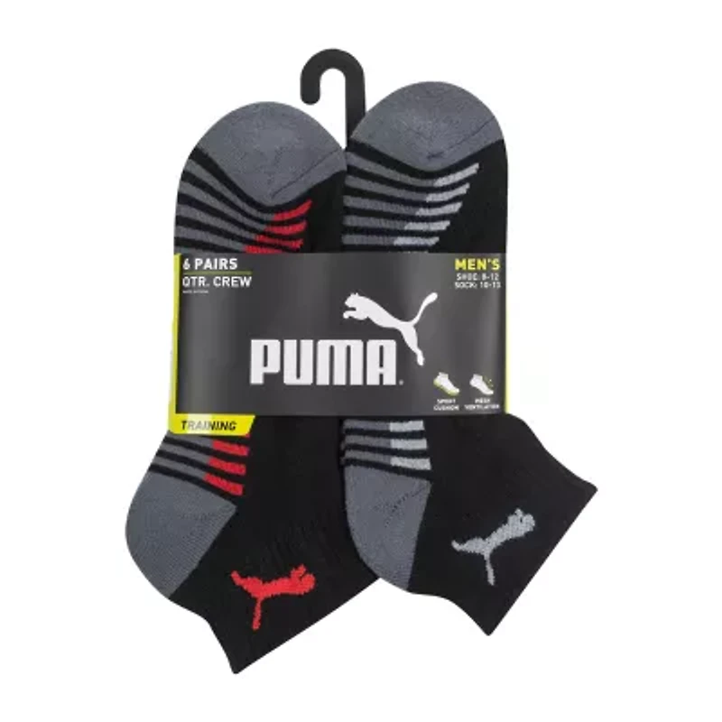 PUMA Mens Multi-Pack 6 Pair Quarter Ankle Socks