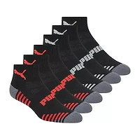 PUMA Mens Multi-Pack 6 Pair Quarter Ankle Socks