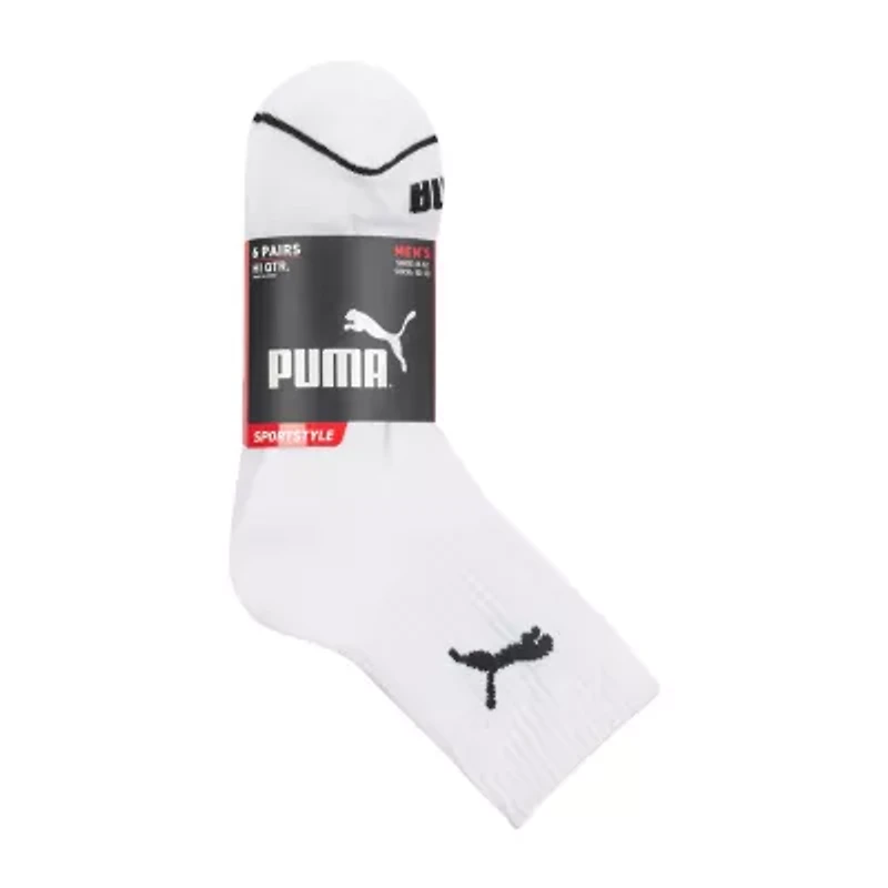 PUMA Sportstyle Training High Mens Breathable Multi-Pack 6 Pair Quarter Ankle Socks