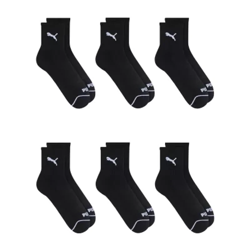 PUMA Sportstyle Training High Mens Breathable Multi-Pack 6 Pair Quarter Ankle Socks