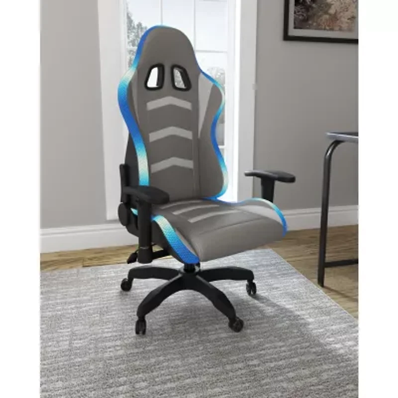 Signature Design by Ashley Lynxtyn Swivel Adjustable Height Gaming Chair with LED Lighting