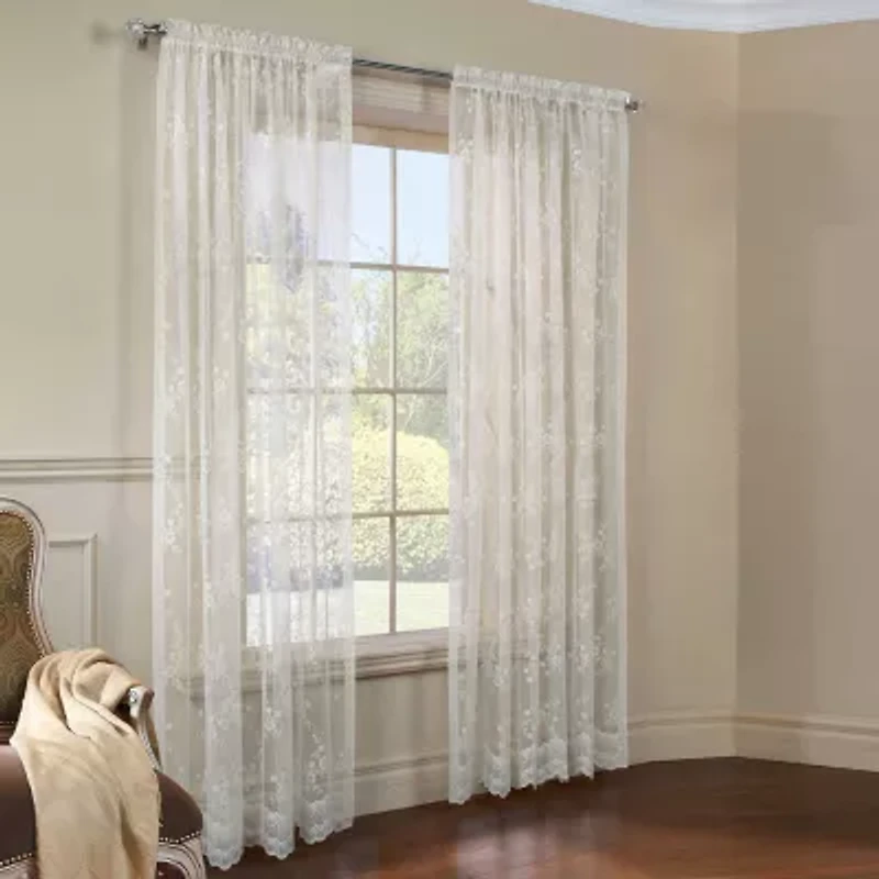 Mona Lisa Rod Pocket Sheer Single Curtain Panel