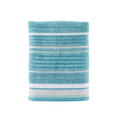 Saturday Knight Neutral Nuances Seabrook Stripe Bath Towel