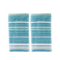 Saturday Knight Neutral Nuances Seabrook Stripe  2-pk Hand Towels