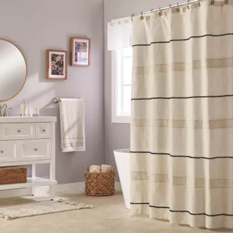 Saturday Knight Neutral Nuances Frayser Shower Curtain