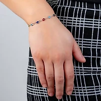 Silver Reflections Guardian Eye Womens Multi Color Evil Eye Round Bolo Bracelet