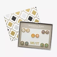 Mixit Womens Multi Color Round Hypoallergenic 5 Pair Earring Set