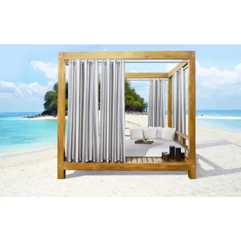 Seascapes Stripe Grommet Top Light-Filtering Set of 2 Outdoor Curtain Panel