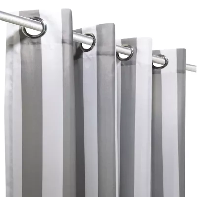 Seascapes Stripe Grommet Top Light-Filtering Set of 2 Outdoor Curtain Panel