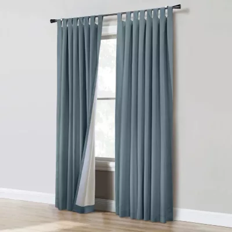 Thermaplus Ventura Tab Top Energy Saving 100% Blackout Set of 2 Curtain Panel
