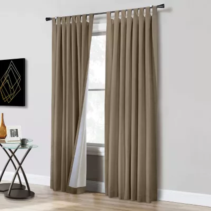 Thermaplus Ventura Tab Top Energy Saving 100% Blackout Set of 2 Curtain Panel