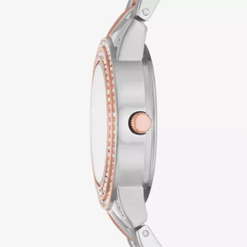 Ladies Boxed Sets Womens Crystal Accent Two Tone 4-pc. Watch Boxed Set Fmdjset345