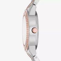 Ladies Boxed Sets Womens Crystal Accent Two Tone 4-pc. Watch Boxed Set Fmdjset345