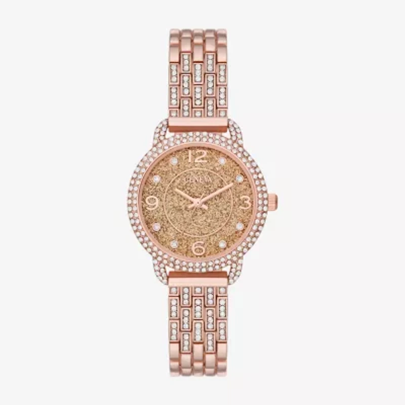 Geneva Geneva Ladies Womens Crystal Accent Rose Goldtone Bracelet Watch Fmdjm267