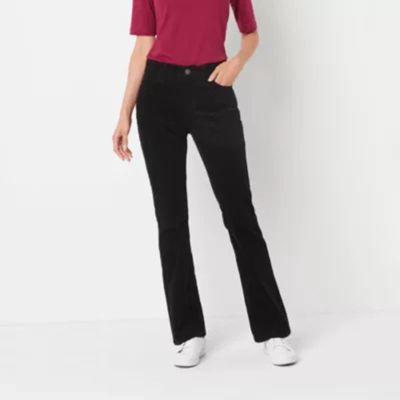 St. John's Bay Womens Mid Rise Bootcut Corduroy Pant Tall