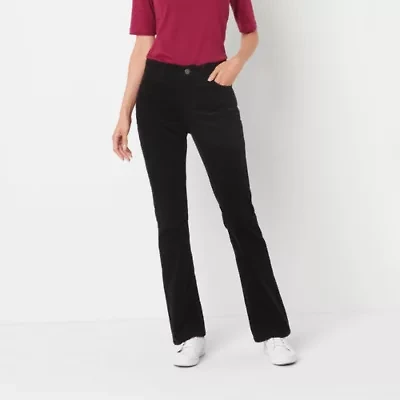 St. John's Bay Womens Mid Rise Bootcut Corduroy Pant Tall