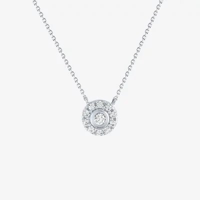 (G-H / SI2-I1) Diamond Addiction Womens 1/10 CT. T.W. Lab Grown White Round Pendant Necklace