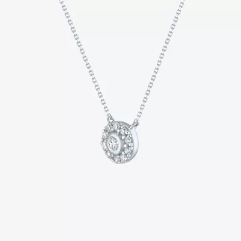 (G-H / SI2-I1) Diamond Addiction Womens 1/10 CT. T.W. Lab Grown White Round Pendant Necklace