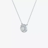 (G-H / SI2-I1) Diamond Addiction Womens 1/10 CT. T.W. Lab Grown White Round Pendant Necklace