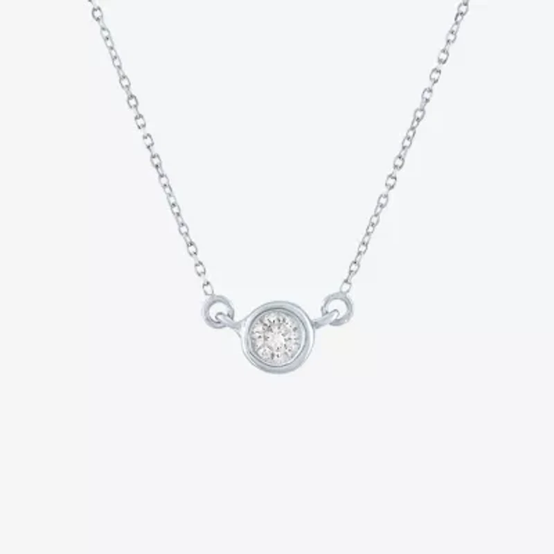 Diamond Addiction (G-H / Si2-I1) Womens 1/5 CT. Lab Grown White 10K Gold 18 Inch Pendant Necklace