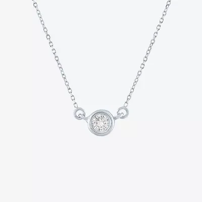Diamond Addiction (G-H / Si2-I1) Womens 1/5 CT. Lab Grown White 10K Gold 18 Inch Pendant Necklace