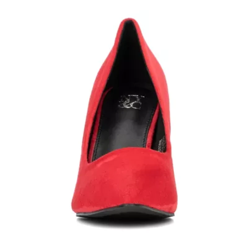 New York & Company Luisas Womens Pointed Closed Toe Block Heel Pumps