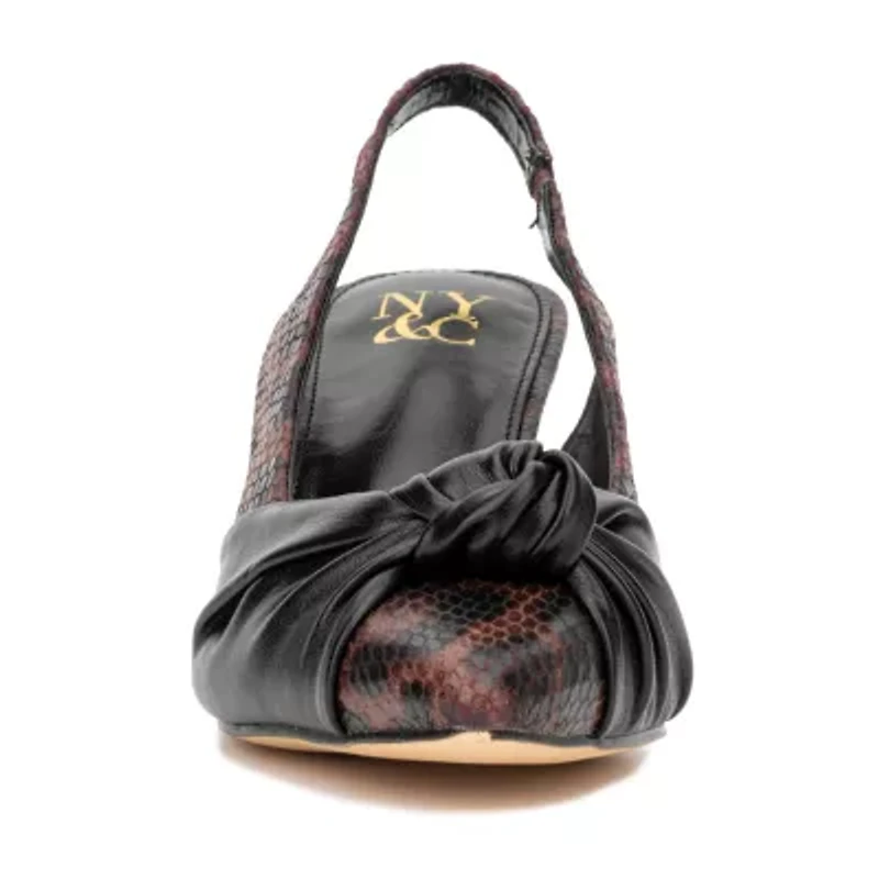 New York & Company Laura Womens Pointed Closed Toe Kitten Heel Pumps