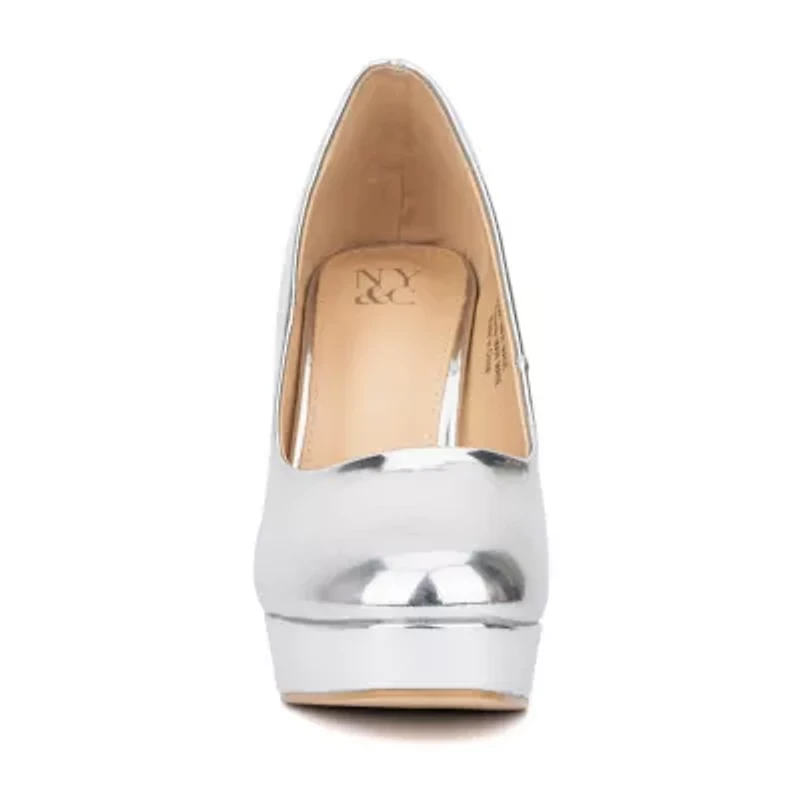New York & Company Nancys Womens Round Closed Toe Block Heel Pumps