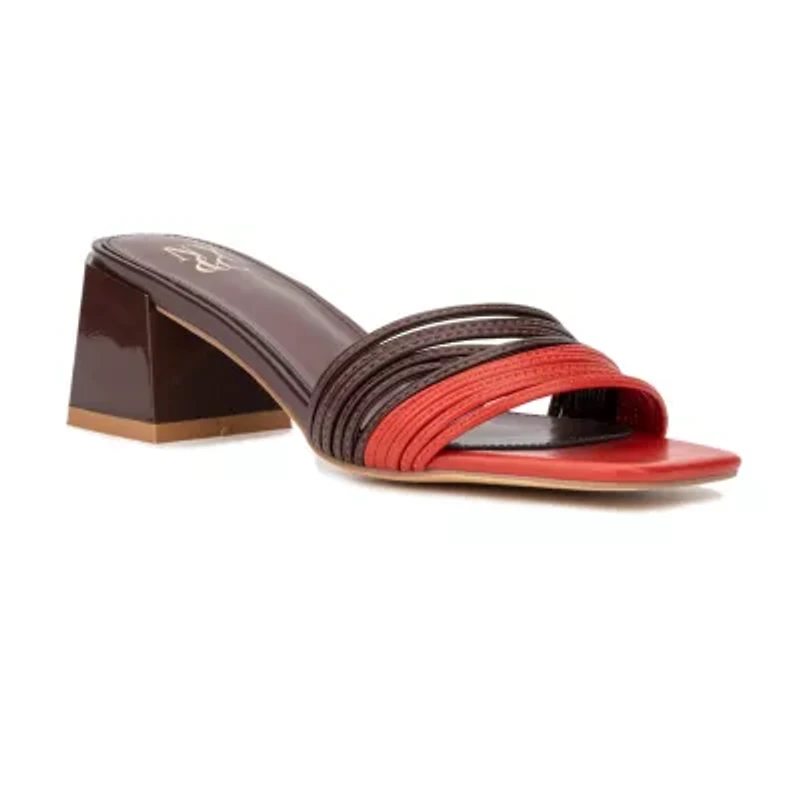 New York & Company Hera Womens Square Mules