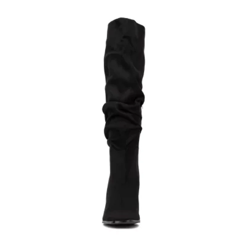 New York & Company Womens Damaris Stacked Heel Over the Knee Boots
