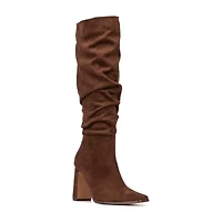 New York & Company Womens Damaris Stacked Heel Over the Knee Boots