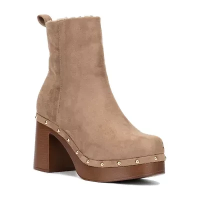 New York & Company Womens Vanna Block Heel Chelsea Boots