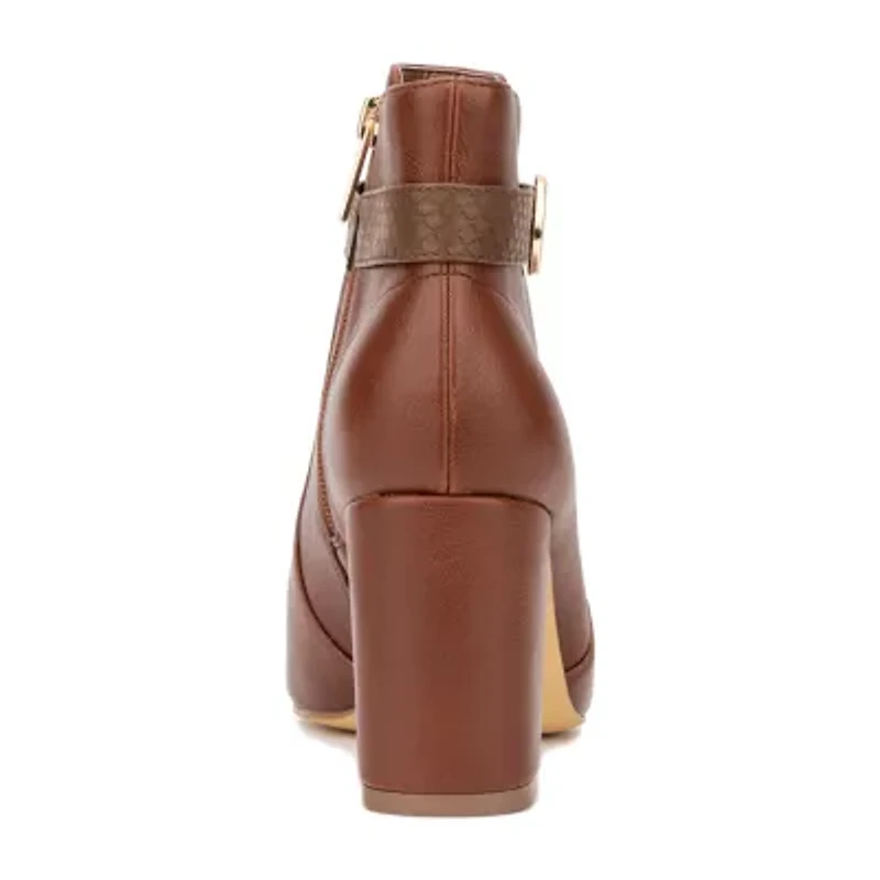 New York & Company Womens Elisabeth Block Heel Booties