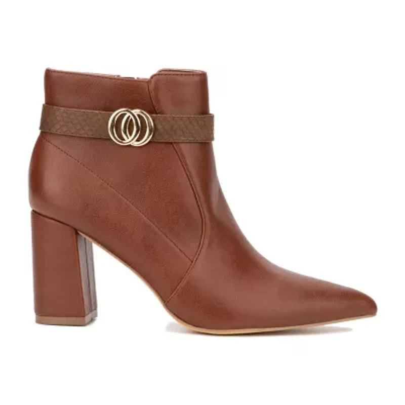 New York & Company Womens Elisabeth Block Heel Booties