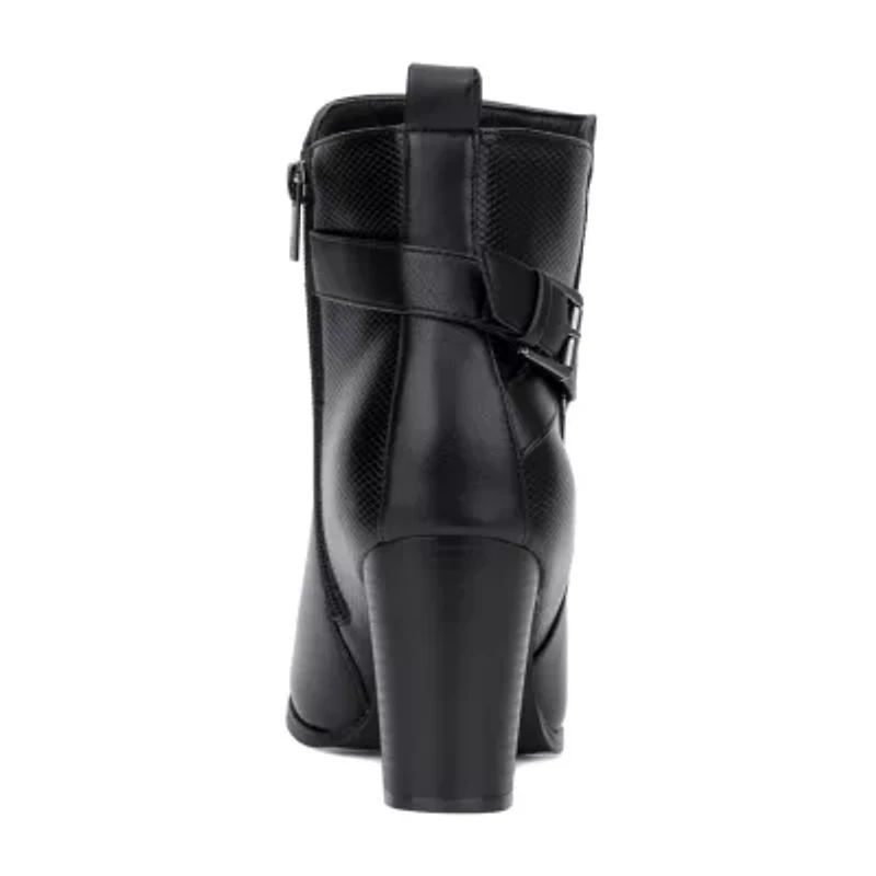 New York & Company Womens Andra Stacked Heel Booties