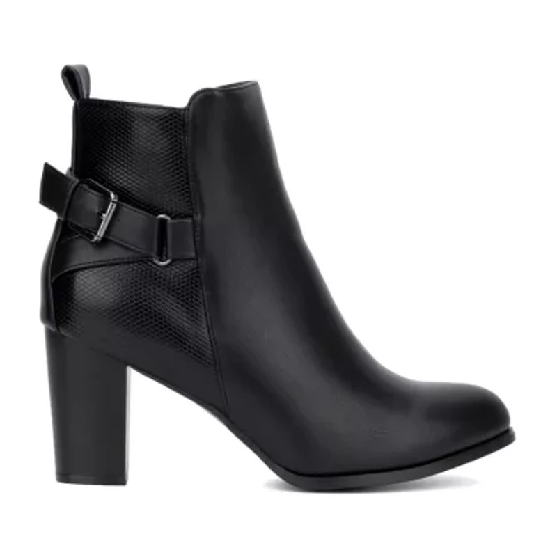 New York & Company Womens Andra Stacked Heel Booties