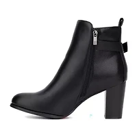 New York & Company Womens Andra Stacked Heel Booties