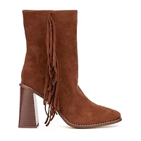 New York & Company Womens Aarya Stacked Heel Booties
